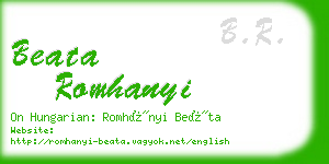 beata romhanyi business card